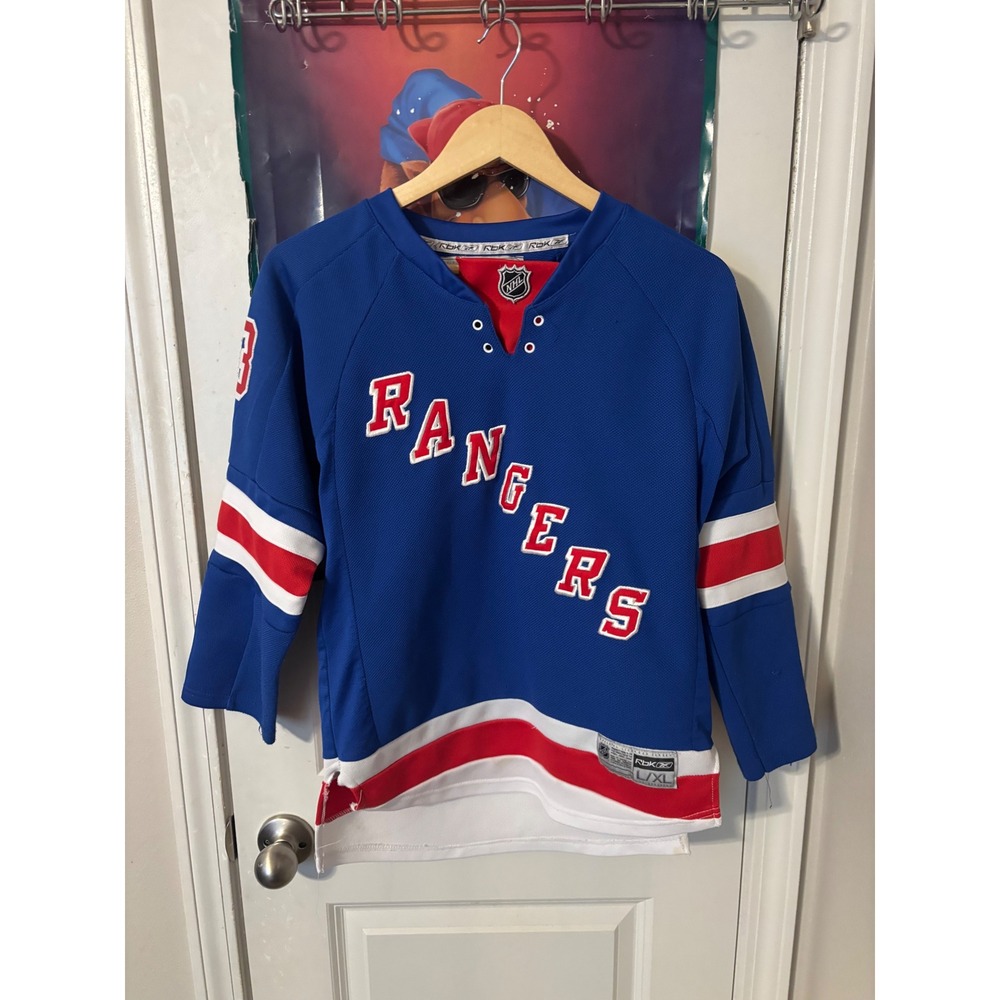 Reebok NHL New York Rangers Chris Drury 23 Jersey Blue Youth L/XL Fits Women S/M
